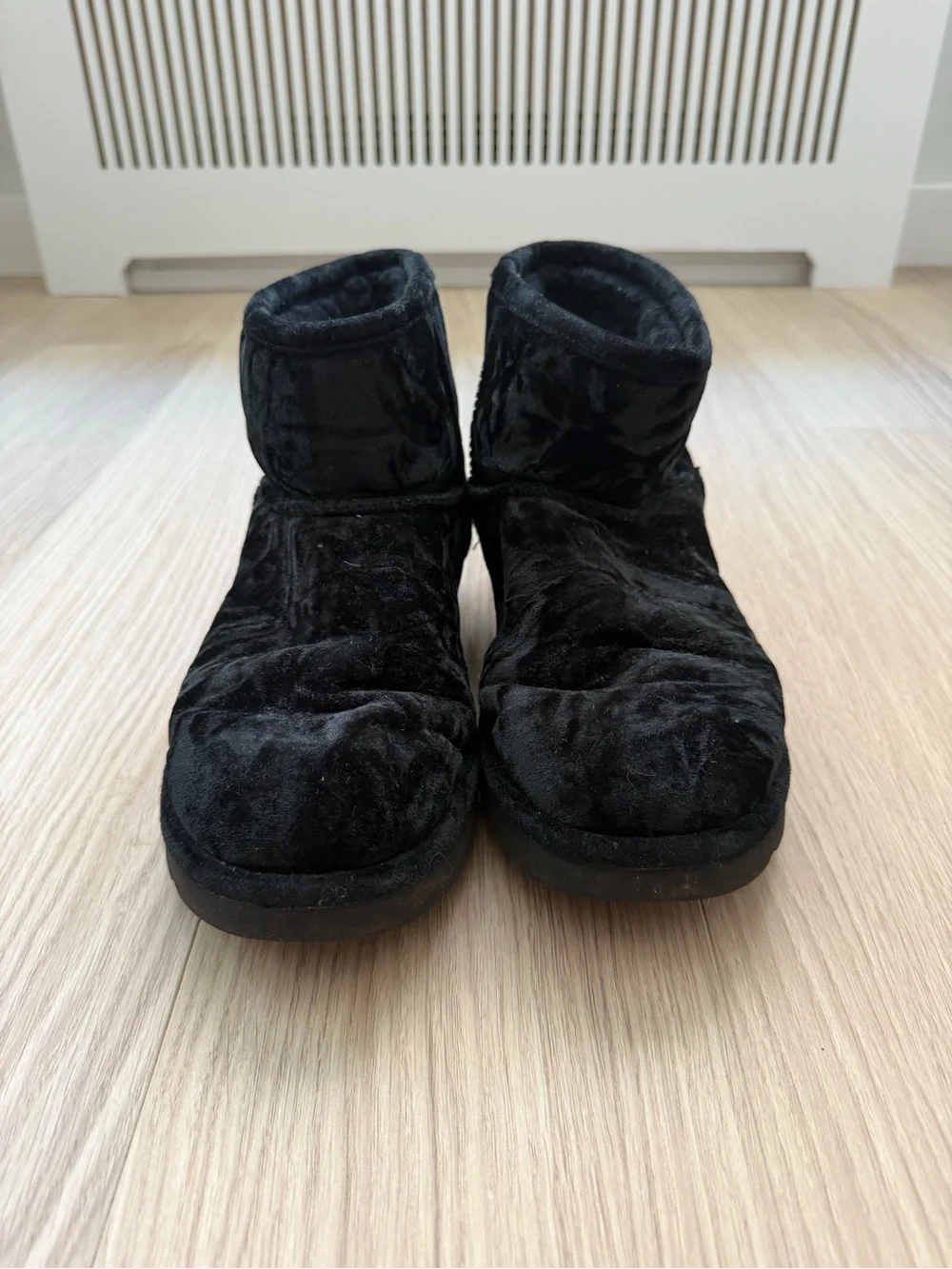 Black Velvet Mini Ugg Boot